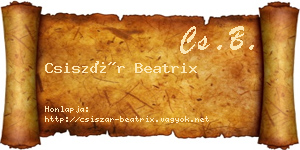 Csiszár Beatrix névjegykártya