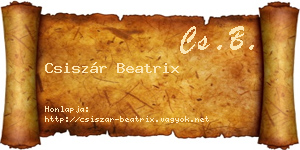 Csiszár Beatrix névjegykártya